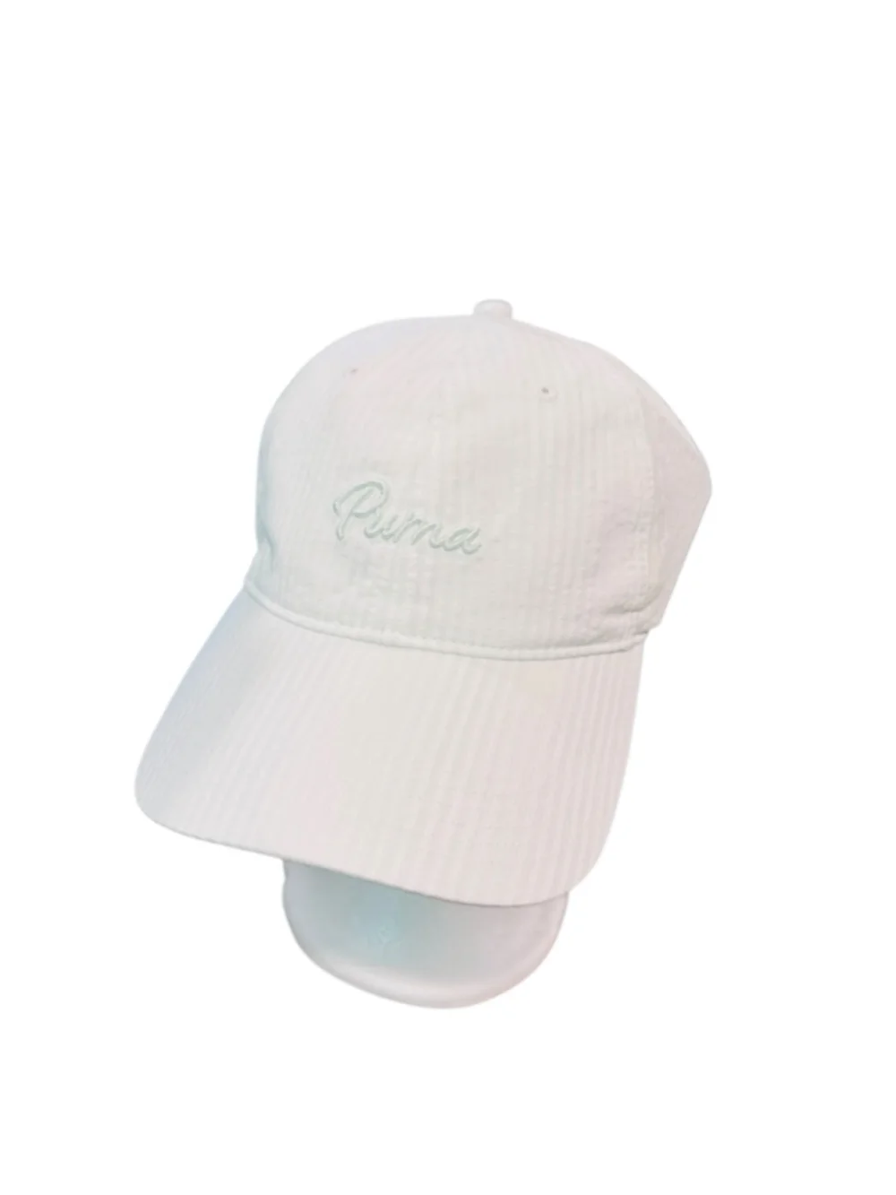 Women's Puma seersucker Dad Hat One Size White blue